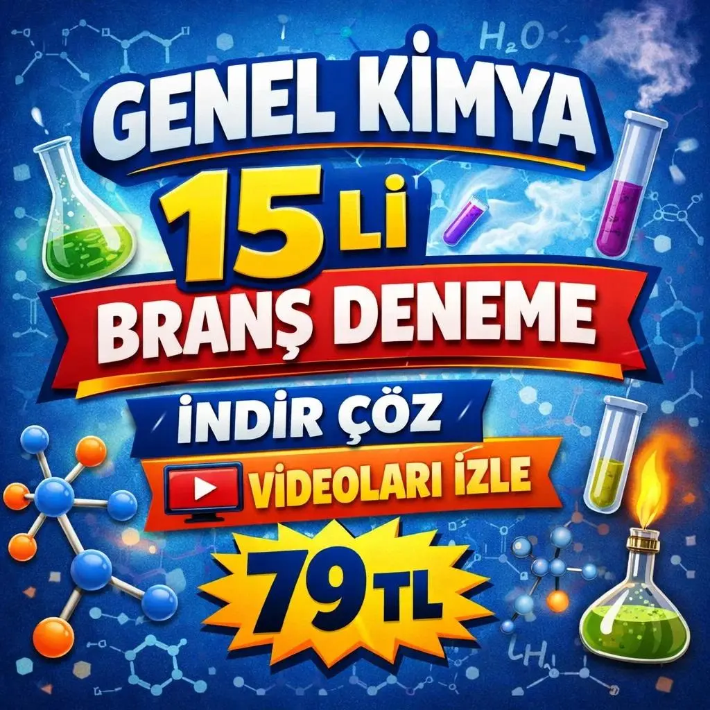 GENEL KİMYA 15 Lİ BRANŞ DENEME 