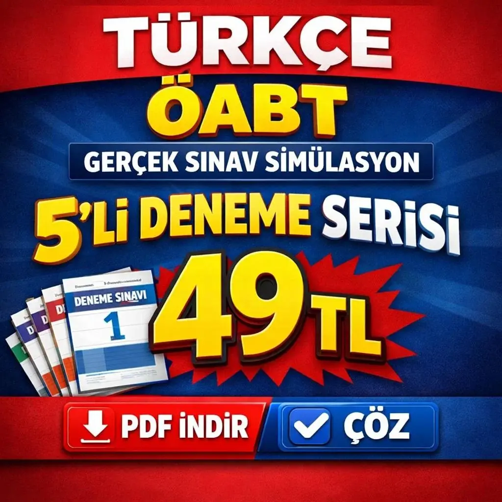 T&Uuml;RK&Ccedil;E &Ouml;ABT GER&Ccedil;EK SINAV SİM&Uuml;LASYON 5 Lİ DENEME 
