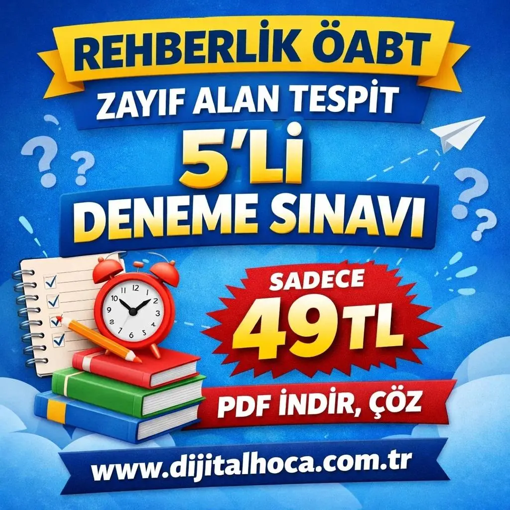 REHBERLİK &Ouml;ABT ZAYIF ALAN TESPİT 5 Lİ DENEME SINAVI