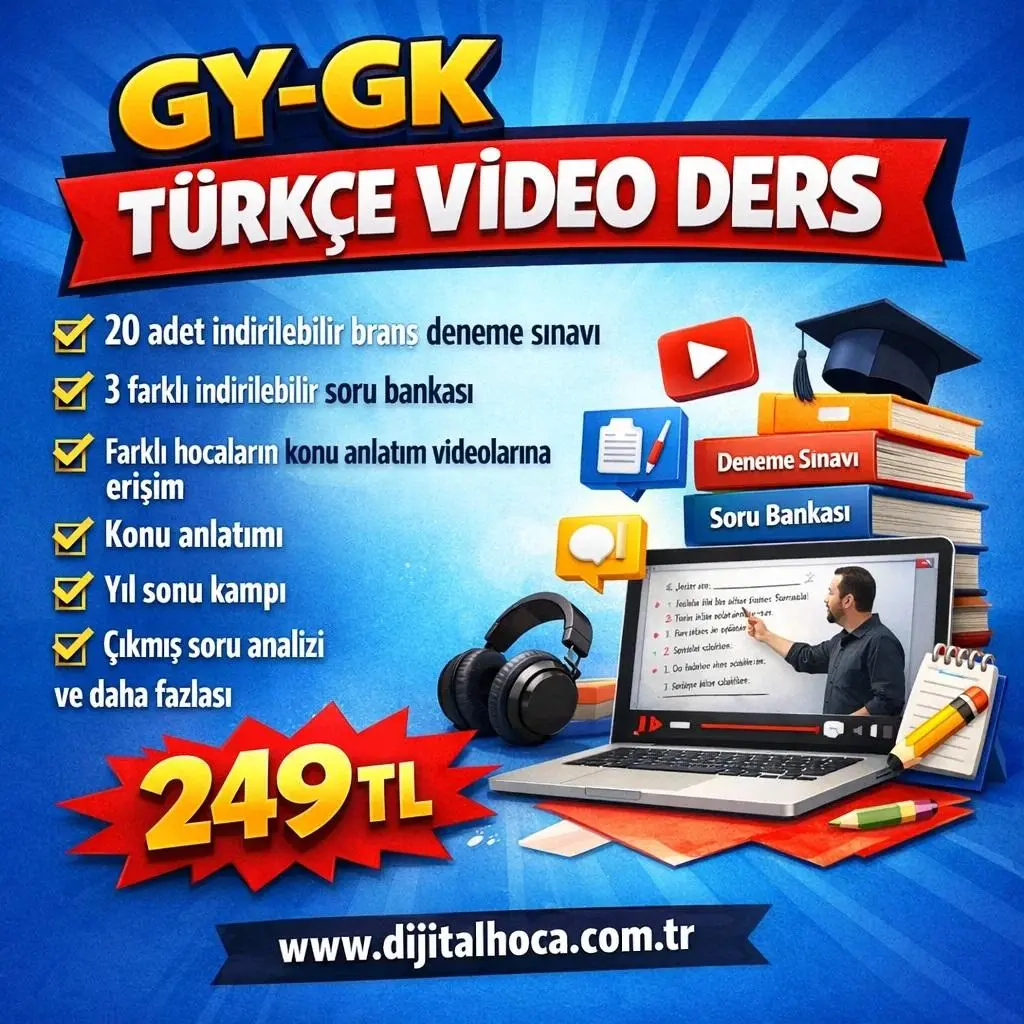 GY-GK T&Uuml;RK&Ccedil;E VİDEO DERS