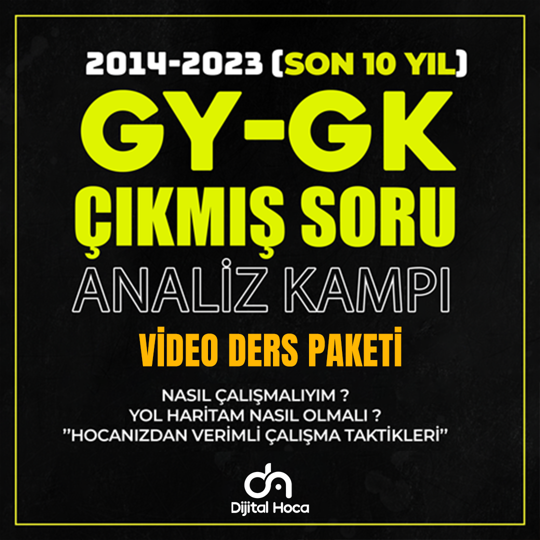 Genel Kültür-Genel Yetenek 2014-2023 Arası (Son 10 Yıl) Çıkmış Soru Analiz Kampı Video Ders Paketi