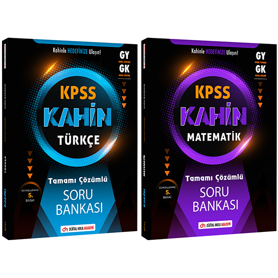 KPSS 2024 Genel Yetenek Kahin Türkçe Matematik Tamamı Çözümlü Soru Bankası İkili Set Dijital Hoca Akademi