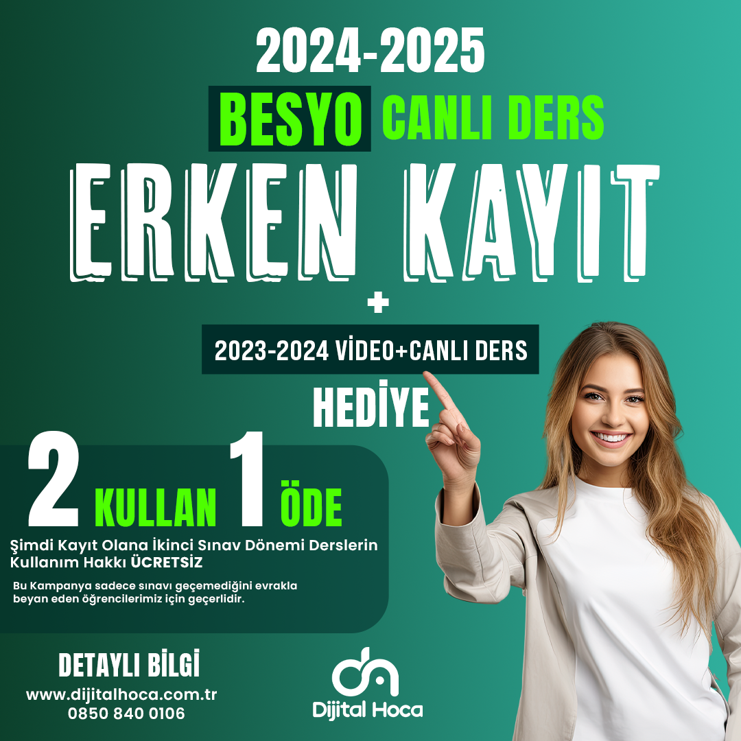 2024-2025 BESYO ÖABT ERKEN KAYIT- CANLI DERS PAKETİ