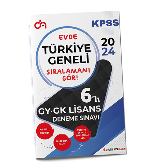 Dijital Hoca 2024 KPSS Lisans Genel Yetenek Genel Kültür Türkiye Geneli PDF Çözümlü 6