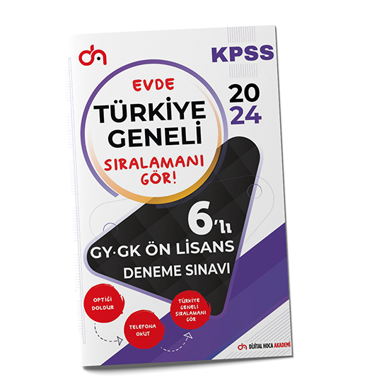 Dijital Hoca 2024 KPSS Ön Lisans Genel Yetenek Genel Kültür Türkiye Geneli PDF Çözümlü 6