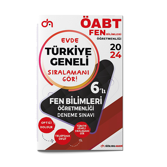 Dijital Hoca 2024 ÖABT Fen Bilimleri Türkiye Geneli PDF Çözümlü Kurumsal 6