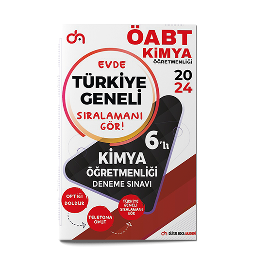 Dijital Hoca 2024 ÖABT Kimya Türkiye Geneli PDF Çözümlü Kurumsal 6