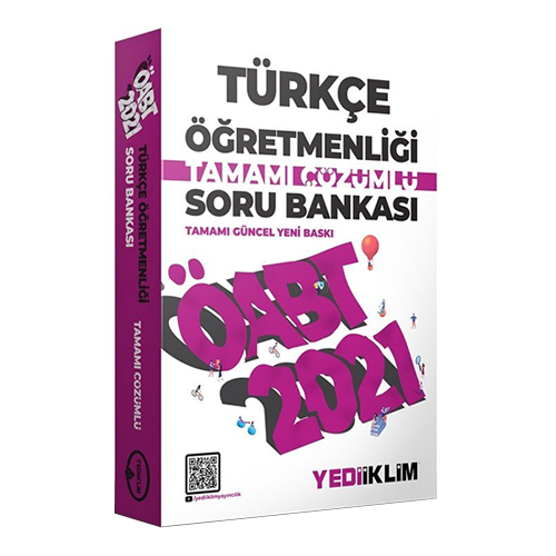 Yediiklim Yayınları 2021 ÖABT Türkçe Öğretmenliği Tamamı Çözümlü Soru Bankası
