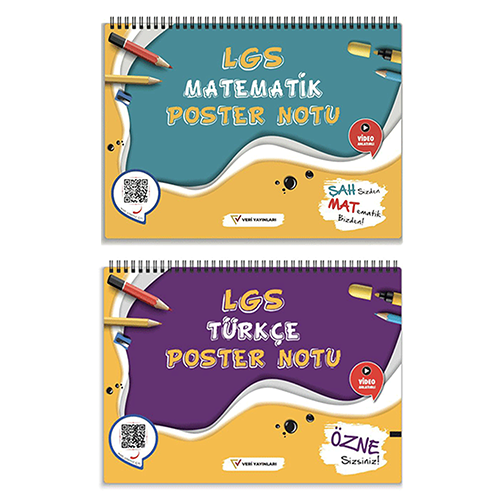 Veri LGS Türkçe Matematik Poster Notu Video Anlatımlı İkili Set Veri Yayınları
