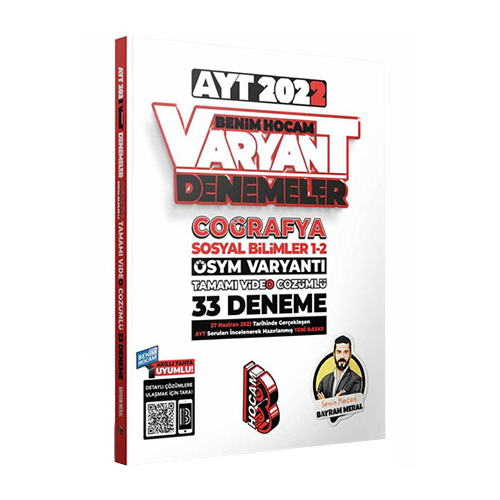 Benim Hocam Yayınları 2022 YKS AYT Coğrafya Varyant Video Çözümlü 33 Deneme