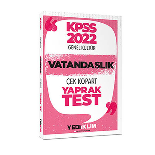 Yediiklim Yayınları 2022 KPSS Vatandaşlık Çek Kopart Yaprak Test