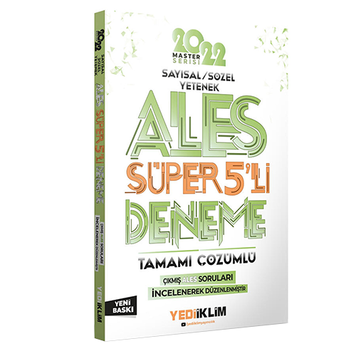 Yediiklim Yayınları 2022 Master Serisi ALES Sayısal- Sözel Yetenek Tamamı Çözümlü Süper 5'li Deneme