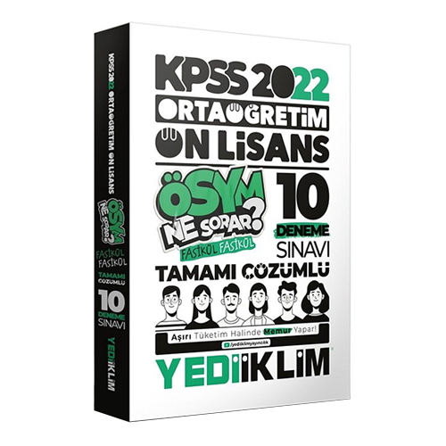 Yediiklim Yayınları 2022 KPSS Ortaöğretim Ön Lisans Tamamı Çözümlü 10 Fasikül Deneme