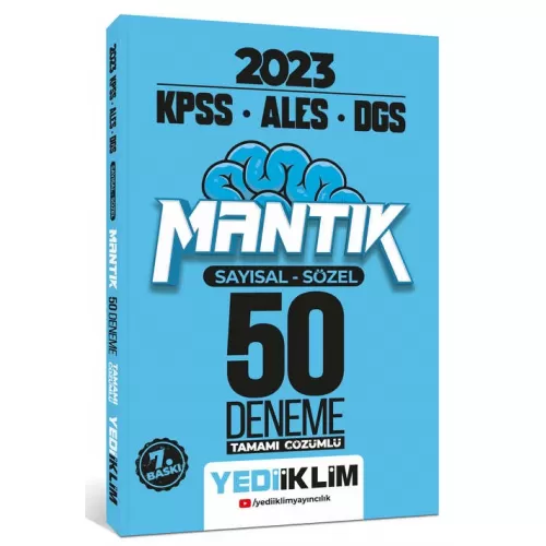 Yediiklim 2023 KPSS ALES DGS Sayısal Sözel Mantık 50 Deneme Çözümlü Yediiklim Yayınları