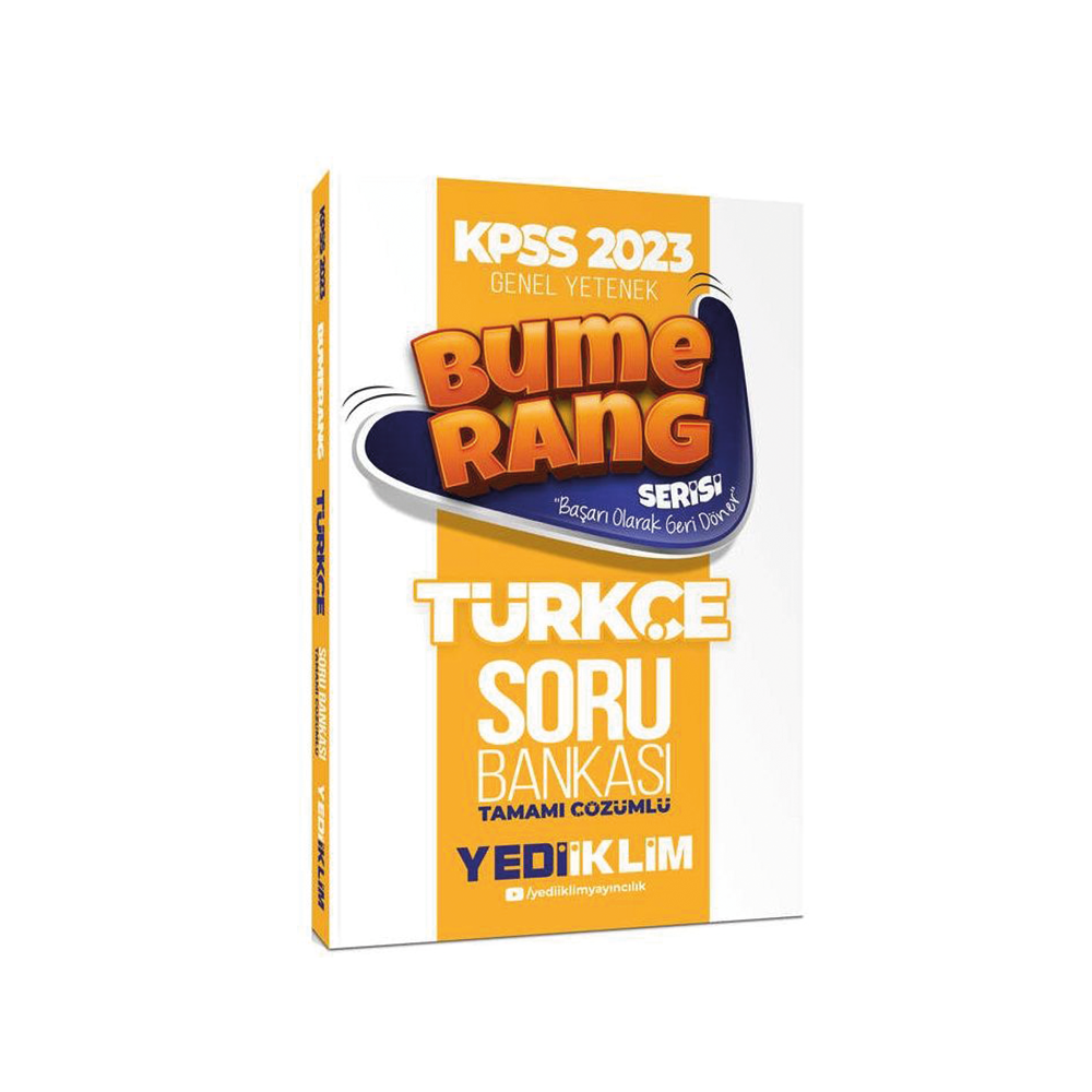 Yediiklim 2023 KPSS Türkçe Bumerang Soru Bankası Çözümlü Yediiklim Yayınları