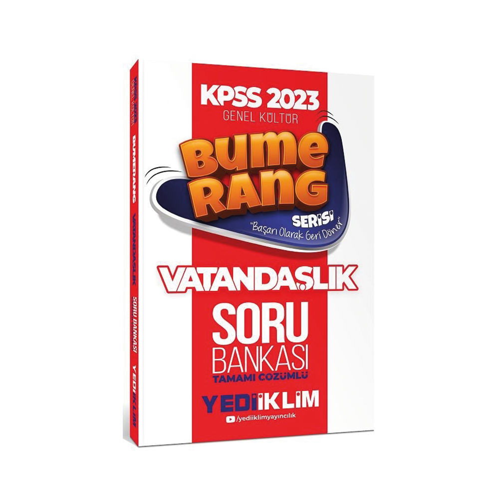 Yediiklim 2023 KPSS Vatandaşlık Bumerang Soru Bankası Çözümlü Yediiklim Yayınları