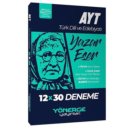 Yönerge YKS AYT Türk Dili ve Edebiyatı Yazar Eser 12x30 Deneme Yönerge Yayınları