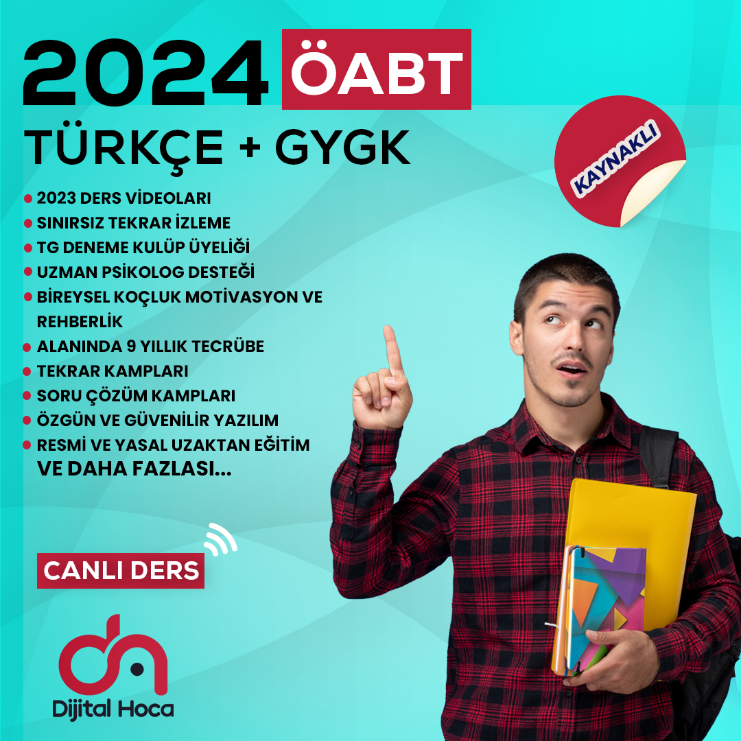 2024 Türkçe ÖABT+ GY-GK Erken Kayıt Canlı Ders Paketi (Kaynaklı))