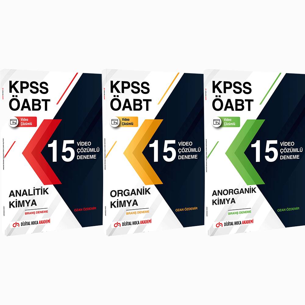 Dijital Hoca KPSS ÖABT 2024 Analitik-Organik-Anorganik Kimya Video Çözümlü 15'li Branş Deneme Seti Dijital Hoca Akademi
