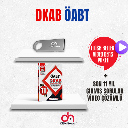 Dijital Hoca ÖABT DKAB Video Çözümlü Son 11 Yıl Çıkmış Sorular+Flash Bellek Video Ders Paketi Seti