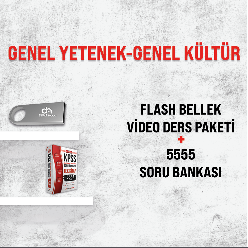 Dijital Hoca GY-GK 5555 Soru Bankası+Flash Bellek Video Ders Paketi Seti
