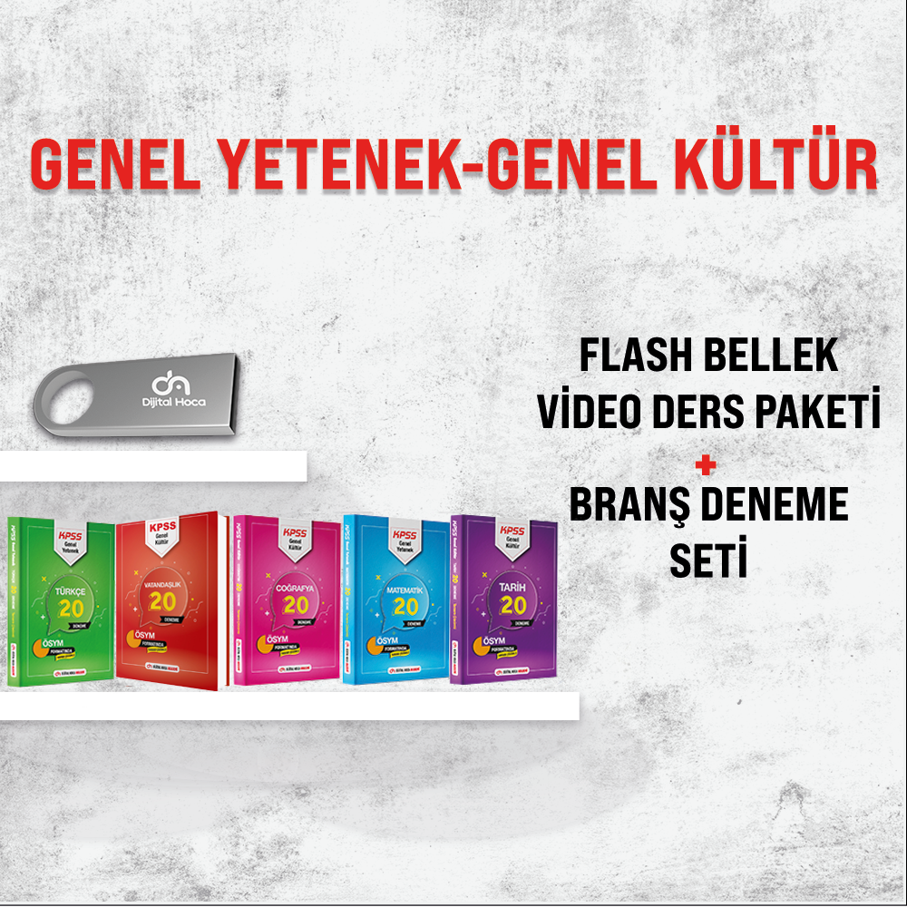 Dijital Hoca GY-GK 5'li Branş Deneme+Flash Bellek Video Ders Paketi Set