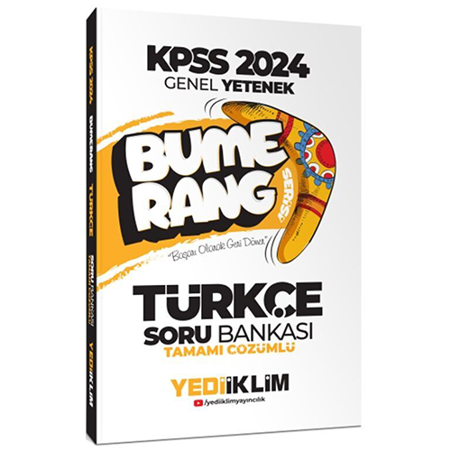 Yediiklim 2024 KPSS Türkçe Bumerang Soru Bankası Çözümlü Yediiklim Yayınları