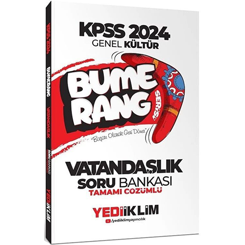 Yediiklim 2024 KPSS Vatandaşlık Bumerang Soru Bankası Çözümlü Yediiklim Yayınları