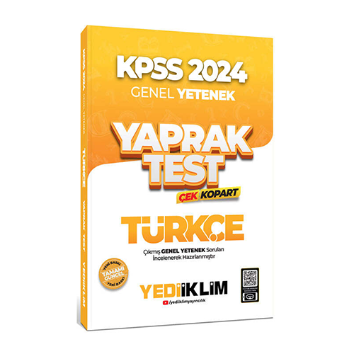 Yediiklim 2024 KPSS Türkçe Yaprak Test Çek Kopart Yediiklim Yayınları
