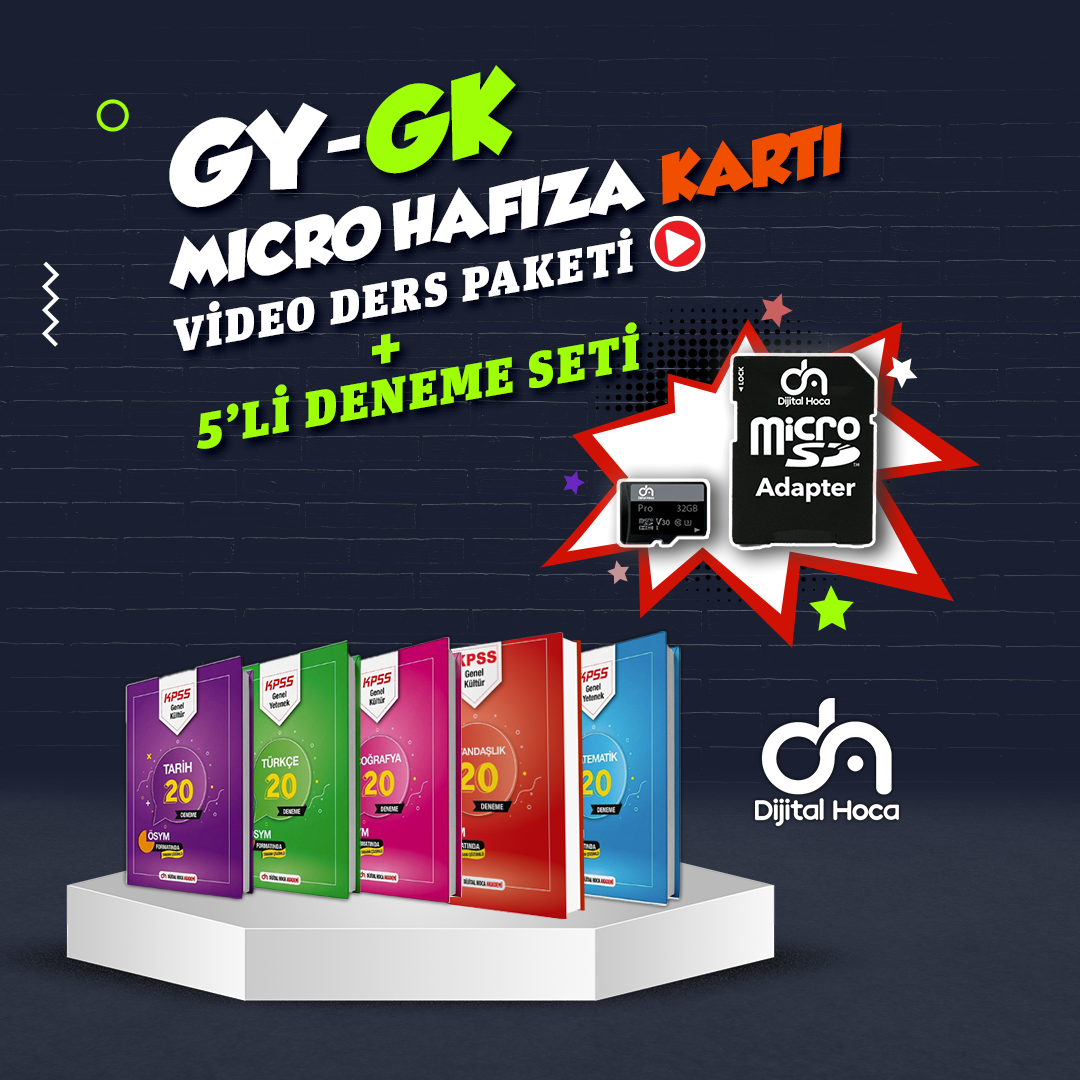 GYGK Micro Kart Video Ders Paketi+5'li Branş Deneme Seti Dijital Hoca Akademi