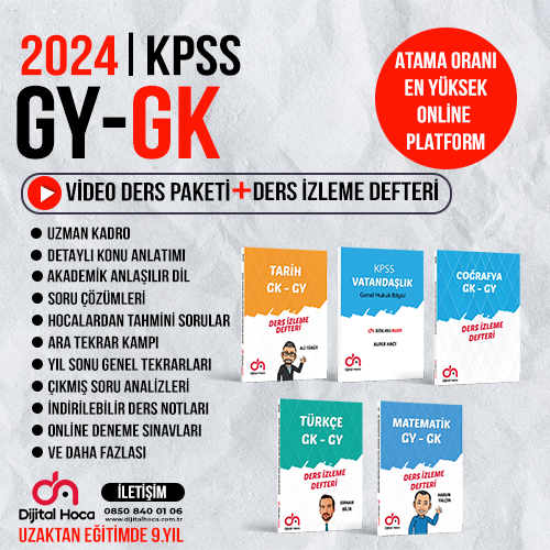2024 GY-GK Video Ders Paketi+Ders İzleme Defteri