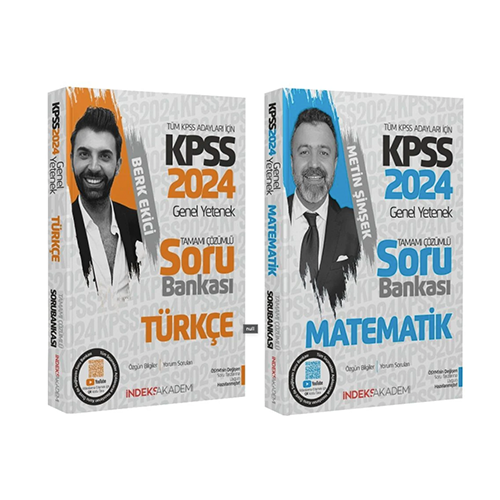 İndeks Akademi 2024 KPSS Türkçe+Matematik Soru Bankası 2 li Set İndeks Akademi Yayıncılık