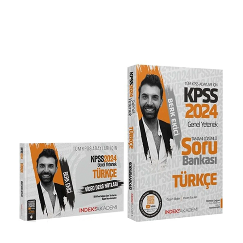İndeks Akademi 2024 KPSS Türkçe Video Ders Notları + Soru Bankası 2 li Set - Berk Ekici İndeks Akademi Yayıncılık