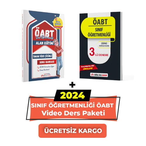 2024 Sınıf Öğretmenliği ÖABT Video Ders Paketi+Soru Bankası ve 3