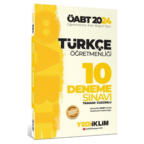 Yediiklim 2024 ÖABT Türkçe Öğretmenliği 10 Deneme Çözümlü Yediiklim Yayınları