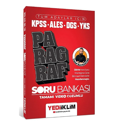 Yediiklim KPSS ALES DGS YKS Paragraf Soru Bankası Video Çözümlü - Yusuf Bayraktar Yediiklim Yayınları