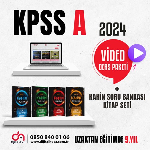 KPSS A 2024 Video Ders Paketi+Kahin Soru Bankası Seti Dijital Hoca Akademi